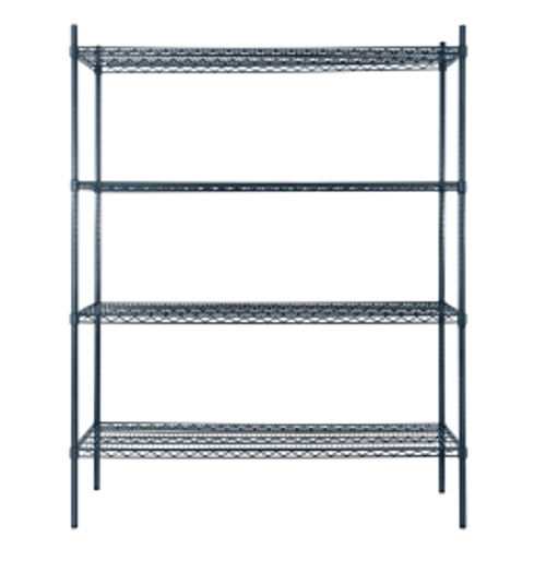 Atosa USA, Inc. MWSSE247274 72" W x 24" D Slate Gray Coated Epoxy 4 Shelves Shelving Unit