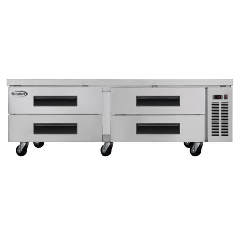 Koolmore KM-BR-724D 72.4" W Stainless Steel Commercial Chef Base Refrigerator Storage Cabinet