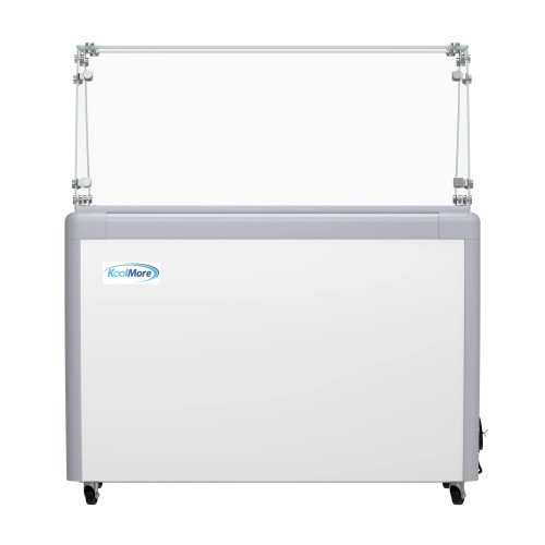 Koolmore KM-GDC-49SD-FG 50" W Top Sliding Glass Door Gelato Dipping Cabinet Display Freezer with Sneeze Guard
