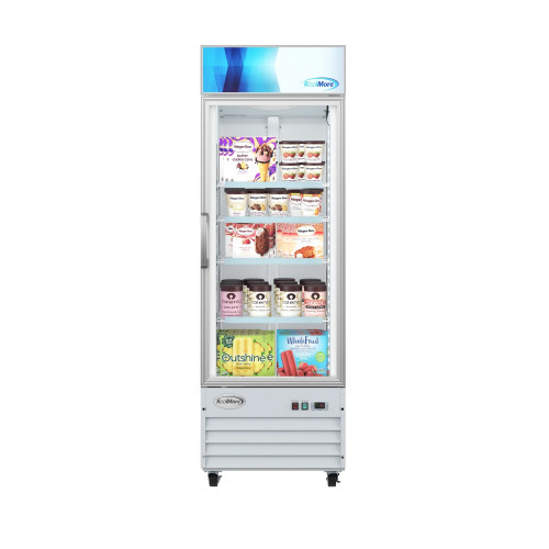 Koolmore MDF-1GD-13C-WH 13 Cu. Ft. White Reach-In Display Merchandiser Freezer - 115 Volts