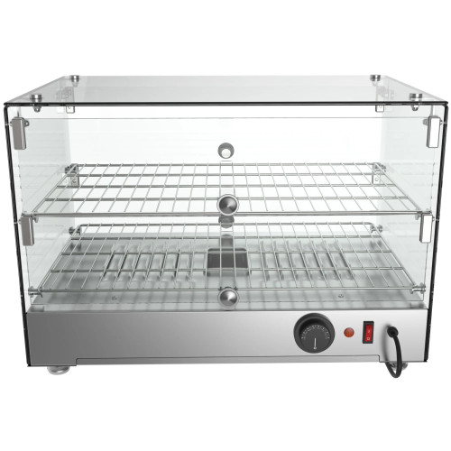 Koolmore HDC-1.7C 1.7 Cu. Ft. Curved Front Glass 2 Shelves Countertop Display Warmer
