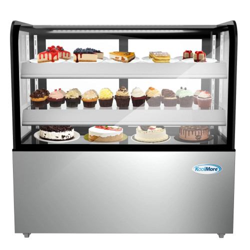 Koolmore CDHF-14C 13 Cu. Ft. Silver Stainless Steel Refrigerated Bakery Display Case - 115 Volts