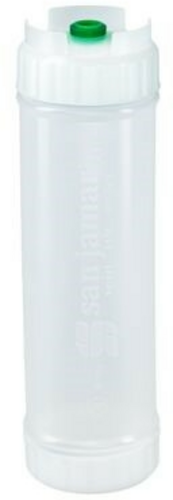 San Jamar 857324S 24 Oz. Green Cap Single Tip EZ-Kleen Sauce Bottle - 6/Pack