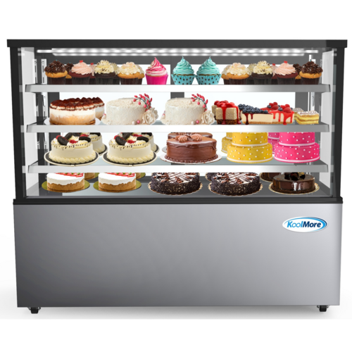 Koolmore RBD30C 30 Cu. Ft. Silver Stainless Steel Refrigerated Bakery Display Case for Cakes - 115 Volts
