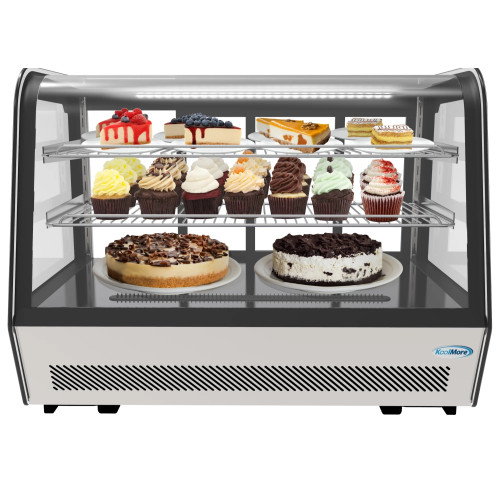 Koolmore CDC-5C-BK 5.6 Cu. Ft. Stainless Steel Countertop Refrigerated Display Case - 115 Volts