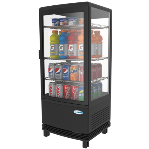 Koolmore CDCU-3C-BK 3 Cu. Ft. Black Countertop Refrigerated Display Case - 115 Volts