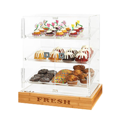 Rosseto BD125 21.5" x 17" x 25.5" H Rectangular Clear Acrylic Countertop Bakery Case
