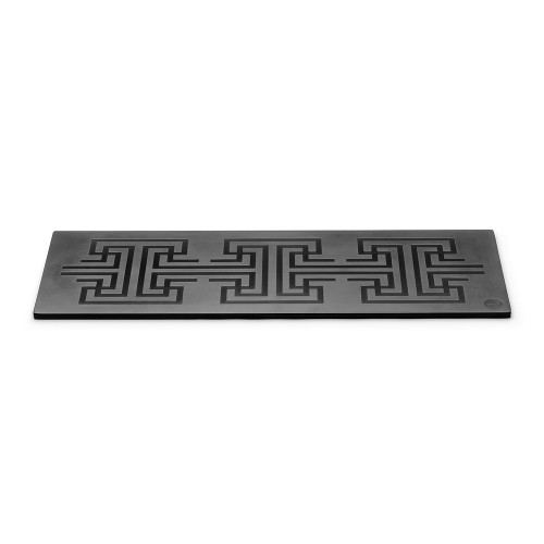 Rosseto SG037 27.6" x 9.4" Black Rectangular Melamine Geometric Pattern and Solid Display Surface