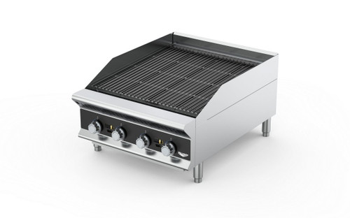 Vollrath CBGHD-24-LP Stainless Steel Countertop Liquid Propane Gas Heavy-Duty Charbroiler - 80,000 BTU