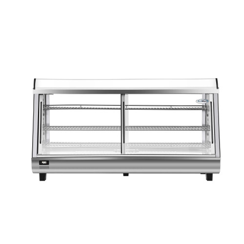 Koolmore HDC-6C-SS 6.5 Cu. Ft. Front Open Air Glass Side Panel 3 Shelves Countertop Display Warmer