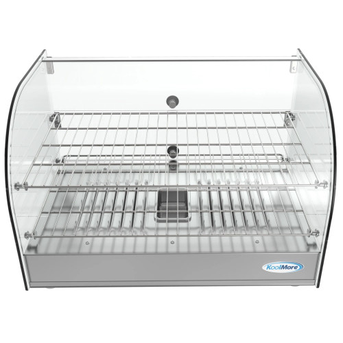 Koolmore HDC-1.5C 1.5 Cu. Ft. Curved Front Glass 2 Shelves Countertop Display Warmer