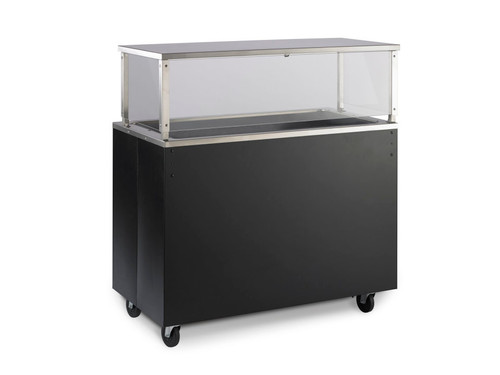 Vollrath 39931 60" W x 24" D x 35" H 20/300 Series Stainless Steel Seamless Top Open Storage Base with NSF2 Certified Cafeteria Breath Guard 2-Series Affordable Portable Utility Station