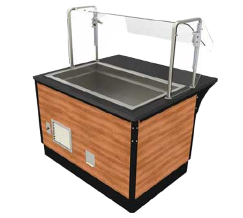 Vollrath VC54 60" W x 24" D x 49" H Brushed Aluminum (4) Pans 2-Series Affordable Portable Refrigerated Cold Food Pan with Lights