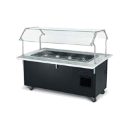 Vollrath 97084 90" W x 32" D x 34" H Fully Enclosed Base Non-Refrigerated 4-Series Signature Server ADA Rectangular 6 Pans
