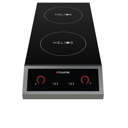 CookTek HRF-9500-FB35-1 2 Burners Portable Design with Stainless Steel Housing Freestanding Induction Cooktop - 200-240 Volts