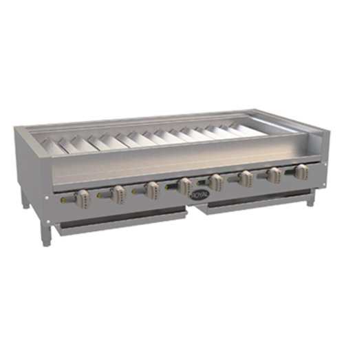 Royal Range RKTB-48-LP 48" W Stainless Steel Countertop Liquid Propane Kabob Broiler - 144,000 BTU