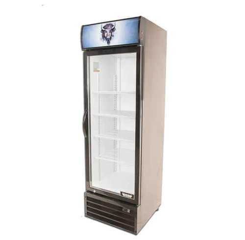 Bison BGM-15 15 Cu. Ft. One-Section Black Exterior Reach-In Glass Door Refrigerator - 115 Volts 1-Phase