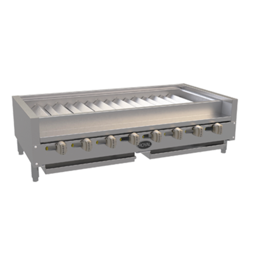 Royal Range RSKTB-48-LP 48" W Stainless Steel Countertop Natural Gas Radiant Removable Burners Kabob Broiler - 112,000 BTU
