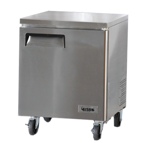 Bison BUF-27 6.5 Cu. Ft. One-Section Self Closing Stainless Steel Door Undercounter Freezer - 115 Volts 1-Phase