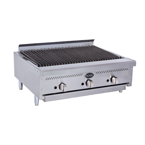 Royal Range RIB-48-LP 48" W Stainless Steel Countertop Infrared Liquid Propane Charbroiler - 140,000 BTU