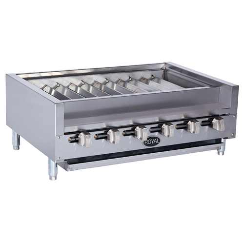 Royal Range RSKTB-30-LP 31" W Stainless Steel Countertop Natural Gas Radiant Removable Burners Kabob Broiler - 70,000 BTU