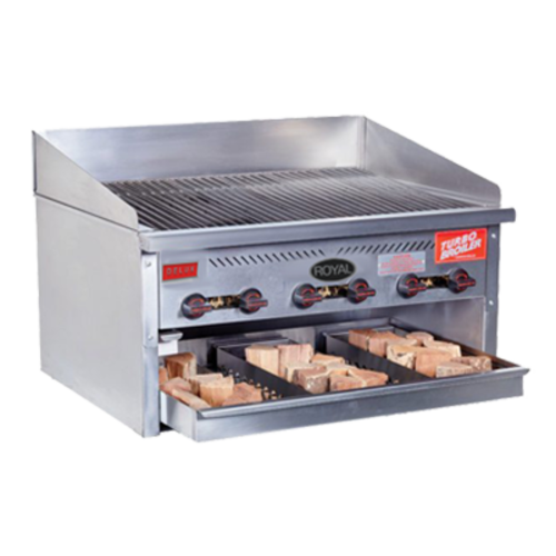 Royal Range TB-884-SM-LP 71" W Stainless Steel Radiants Countertop Liquid Propane Turbo Broiler or Smoker - 217,000 BTU