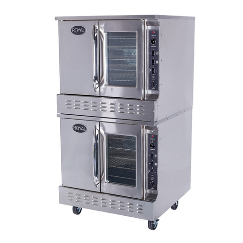 Royal Range RCOS-2-NG 5 Pans Stainless Steel Double Deck Natural Gas Convection Oven - 140,000 BTU