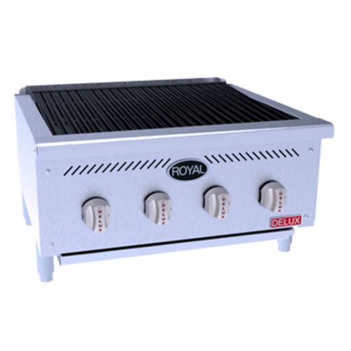Royal Range DRB-25-LP 25" W Stainless Steel Countertop Liquid Propane Radiant Charbroiler Delux Series - 44,000 BTU