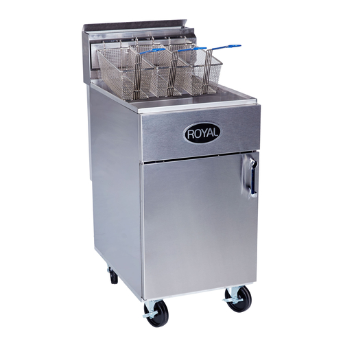 Royal Range RFT-60-LP 60 Lbs. Stainless Steel Liquid Propane Fryer - 152,000 BTU