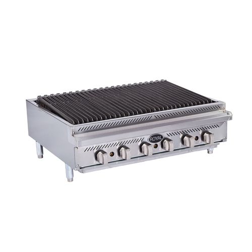 Royal Range RRB-24-LP 24" W Stainless Steel Countertop Liquid Propane Charbroiler - 60,000 BTU