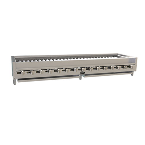 Royal Range RKTB-84-LP 84" W Stainless Steel Countertop Liquid Propane Kabob Broiler - 252,000 BTU