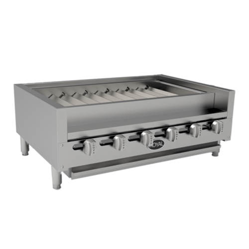 Royal Range RKTB-36-LP 36" W Stainless Steel Countertop Liquid Propane Kabob Broiler - 108,000 BTU