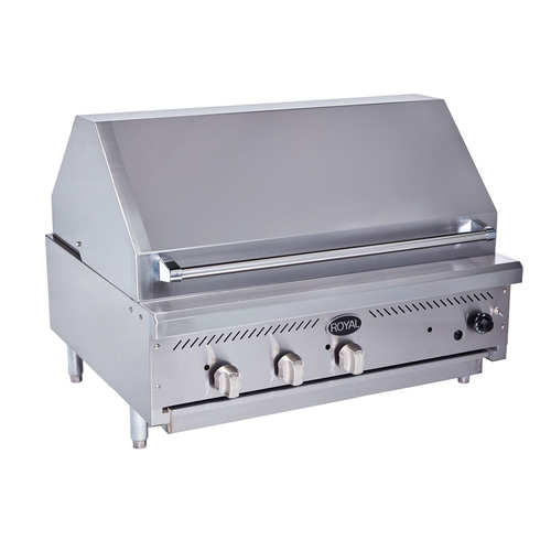 Royal Range RIBT-36-LP 36" W Stainless Steel Countertop Infrared Natural Gas Charbroiler - 105,000 BTU