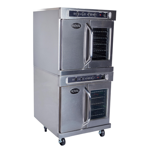 Royal Range RECO-6K-2 5 Pans Stainless Steel Double Deck Full Size Electric Convection Oven - 208 Volts 1 Phase