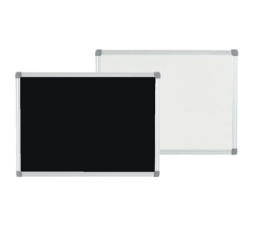 AARCO RMB1824 24" W x 18" H Black & White Aluminum Markerboard