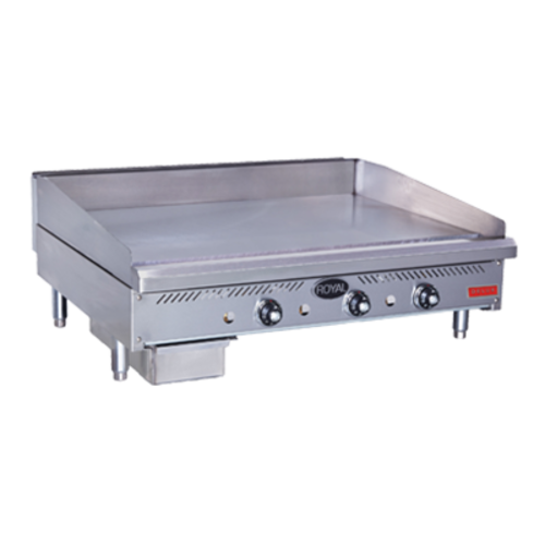 Royal Range RDTG-48-D-NG Stainless Steel Front and Sides Countertop Natural Gas Delux Series Griddle - 120,000 BTU