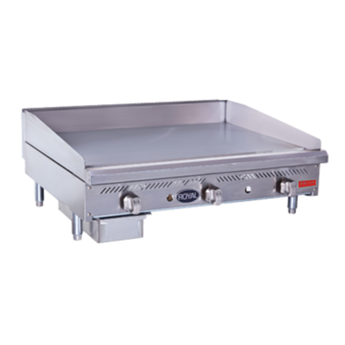 Royal Range RDMG-60-D 60" W x 30" D Cooking Surface Stainless Steel Countertop Natural Gas Griddle Delux Series - 150,000 BTU