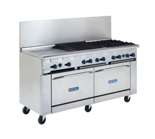 Royal Range RR-RANGE BASE 60-NG 60" W Stainless Steel (2) Standard Ovens Oven Base Natural Gas Restaurant Range Base - 70,000 BTU