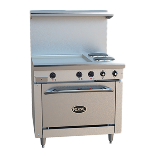 Royal Range RRE-2GT24 36" W Stainless Steel Electric Restaurant Range - 208 Volts