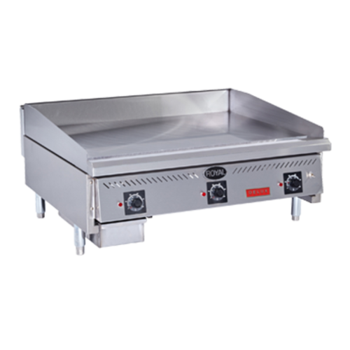 Royal Range RDSAC-48-D-NG Stainless Steel Front and Sides Countertop Liquid Propane Delux Series Griddle - 120,000 BTU