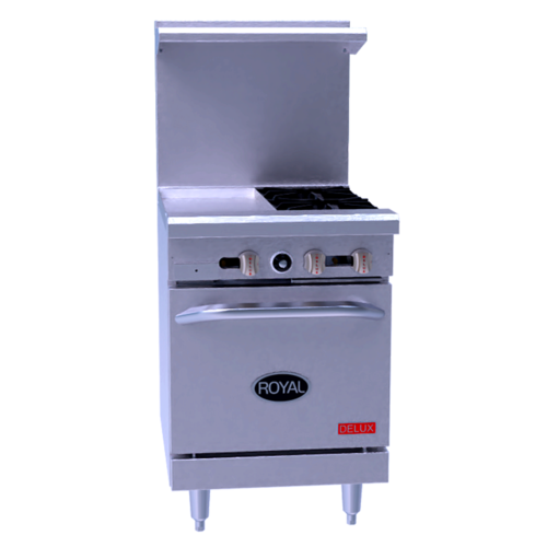 Royal Range RDR-G24-NG 24" W Stainless Steel Natural Gas Restaurant Range Delux Series - 67,000 BTU