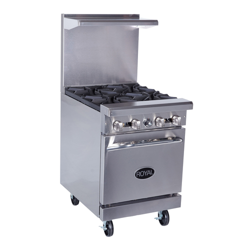 Royal Range RR-4SU-NG 24" W Stainless Steel Natural Gas Manual Restaurant Range - 147,000 BTU