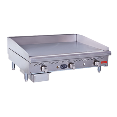 Royal Range RDMG-60-D 60" W x 30" D Cooking Surface Stainless Steel Countertop Liquid Propane Griddle Delux Series - 150,000 BTU