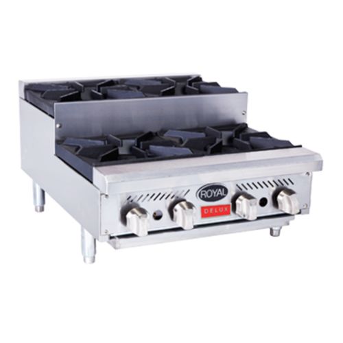 Royal Range RDHP-24-4SU-LP Countertop Liquid Propane Delux Series Step-Up Hotplate - 120,000 BTU