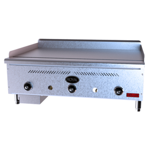 Royal Range GT-12-NG 12" W Stainless Steel Natural Gas Countertop Griddle Delux Series - 24,000 BTU