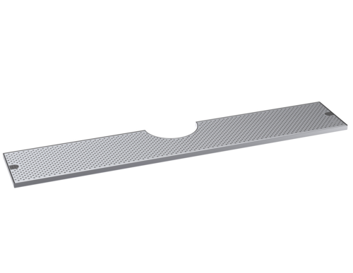 Krowne KDT-10X51S 51" W x 10" D Brushed Stainless Steel Drip Tray with Notch