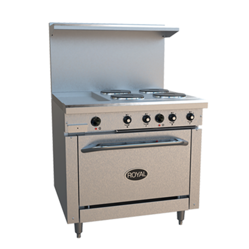 Royal Range RRE-4GT12-C 36" W Stainless Steel Electric Restaurant Range - 208 Volts