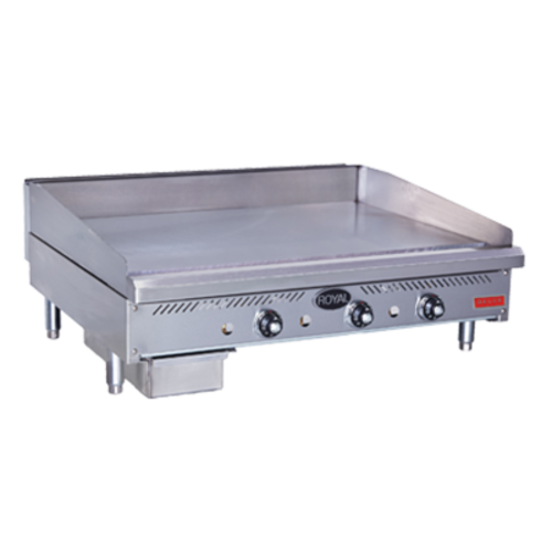 Royal Range RDTG-60-NG Stainless Steel Front and Sides Countertop Natural Gas Delux Series Griddle - 150,000 BTU