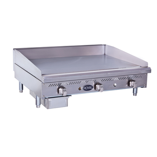 Royal Range RSMG-12-NG 12" W Stainless Steel Natural Gas Countertop Griddle - 20,000 BTU
