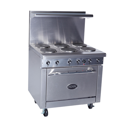 Royal Range RRE-6 36" W Stainless Steel Electric Restaurant Range - 208 Volts